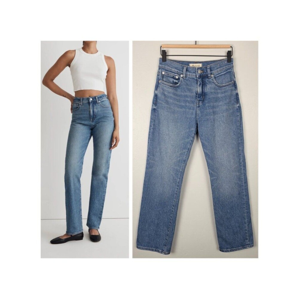 Madewell 90s Straight Jean High Waist Enmore Wash Blue Size 25P Petite